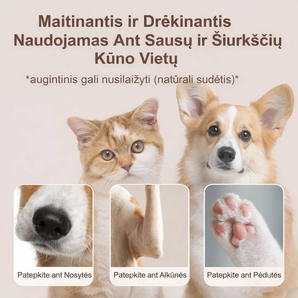 Švelnios Pėdutės ir Nosytės Augintinio Vazelinas